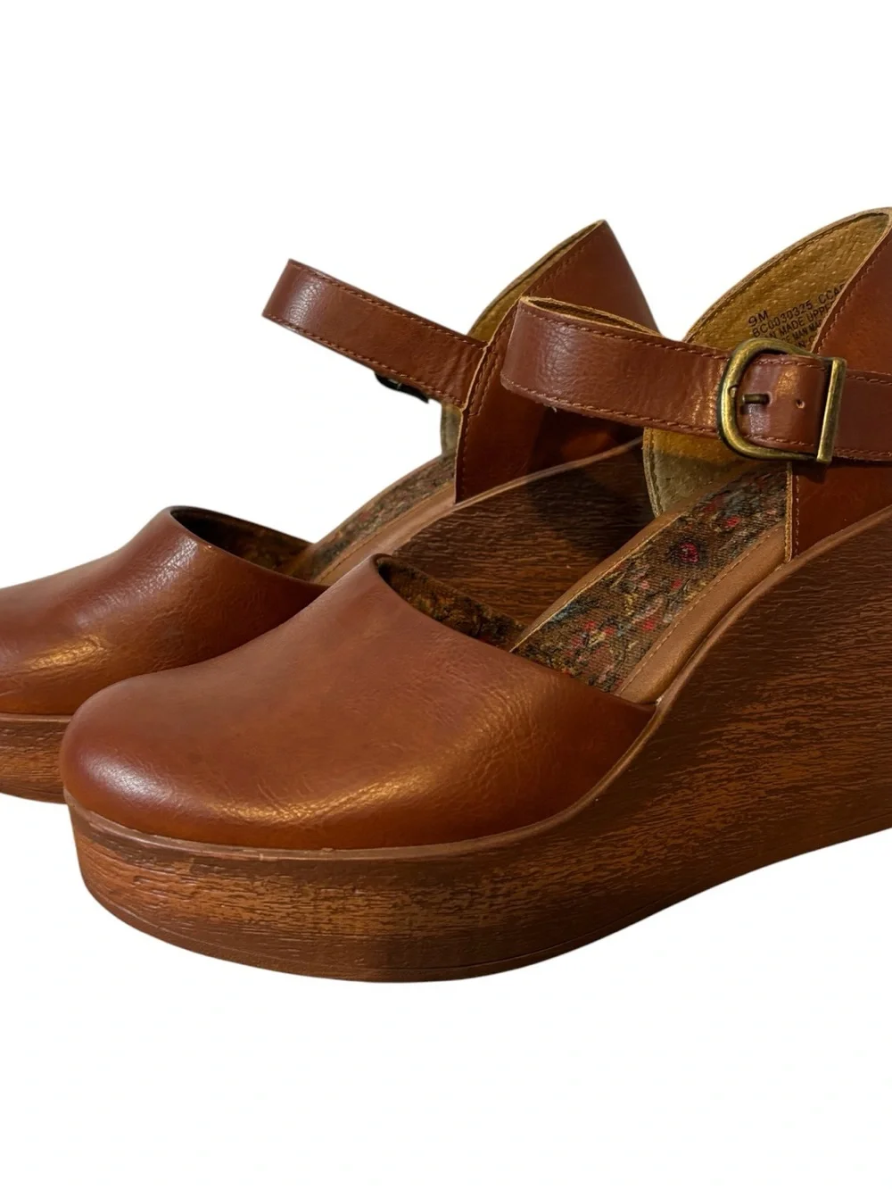 B.o.c platform heels Mary Jane brown faux leather women’s size 9 M